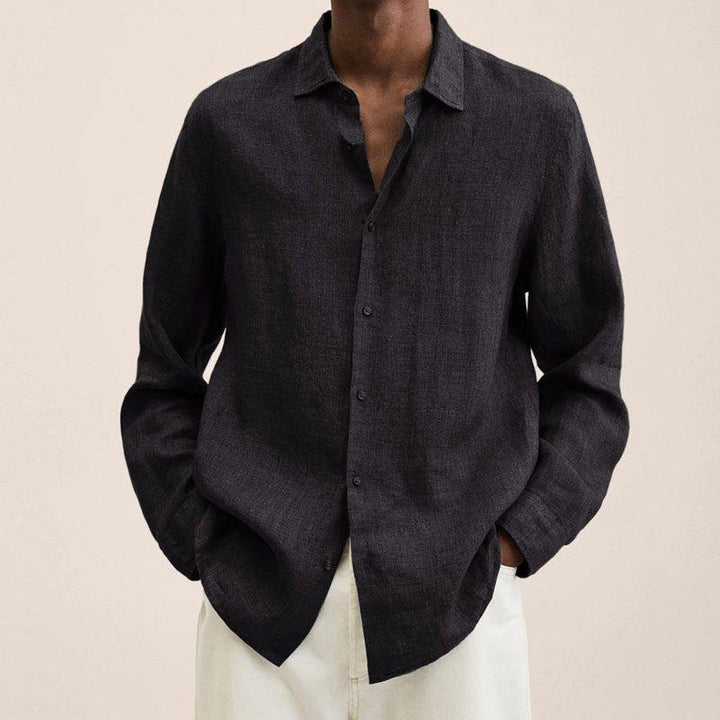 Stylish Men’s Long-Sleeved Linen Shirts for Effortless Comfort