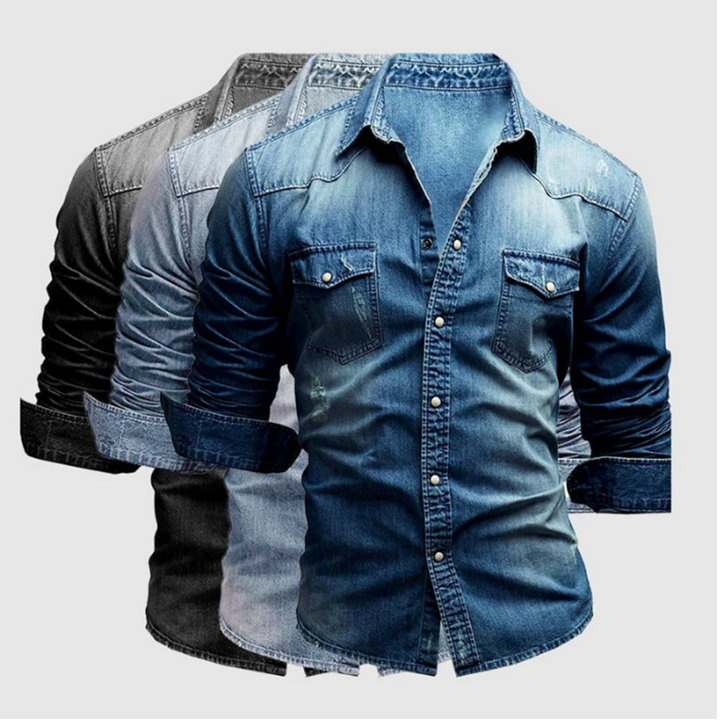 Stylish Long Sleeve Denim Shirt for Men - Perfect for Casual Wear