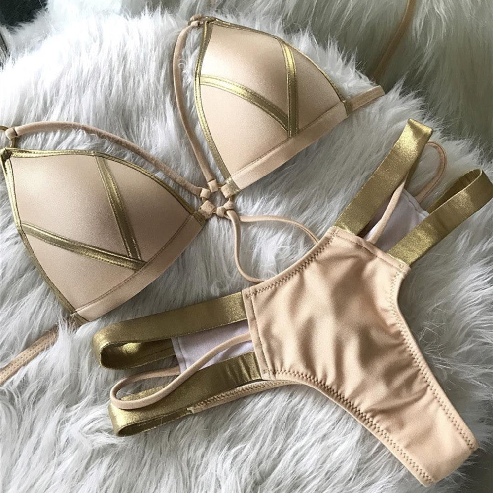 Stylish bikini with bronze sides