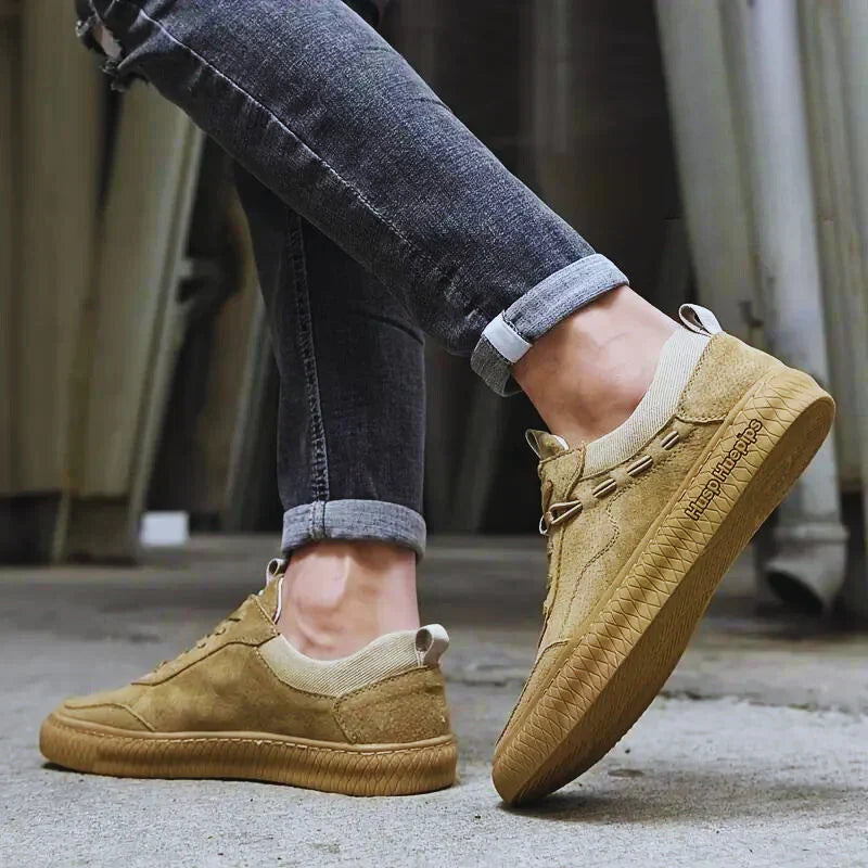 Casual suede sneakers with textured sole