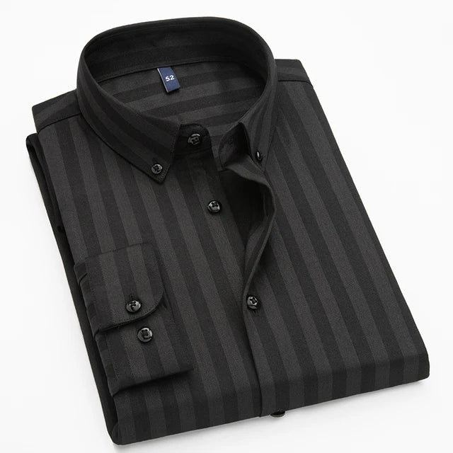 Stylish Vertical Stripe Button-Up Shirt