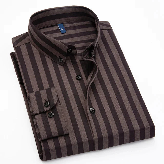 Stylish Vertical Stripe Button-Up Shirt