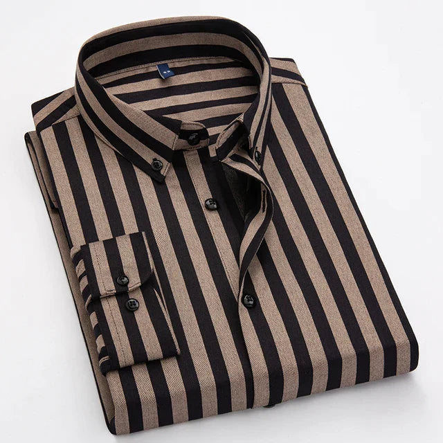 Stylish Vertical Stripe Button-Up Shirt