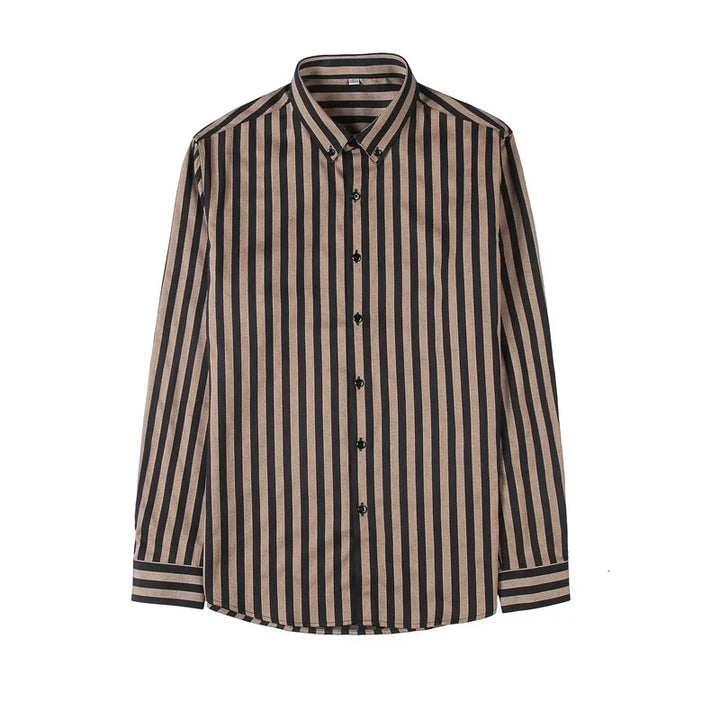 Stylish Vertical Stripe Button-Up Shirt