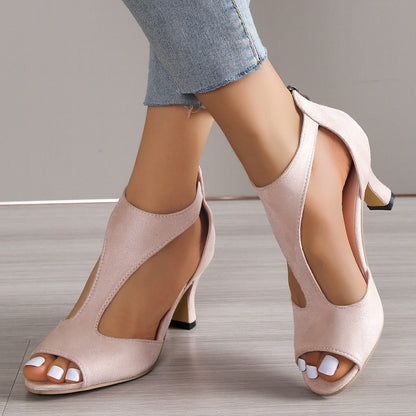 Comfy leather high heels