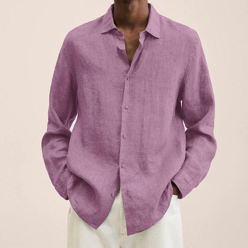 Stylish Men’s Long-Sleeved Linen Shirts for Effortless Comfort