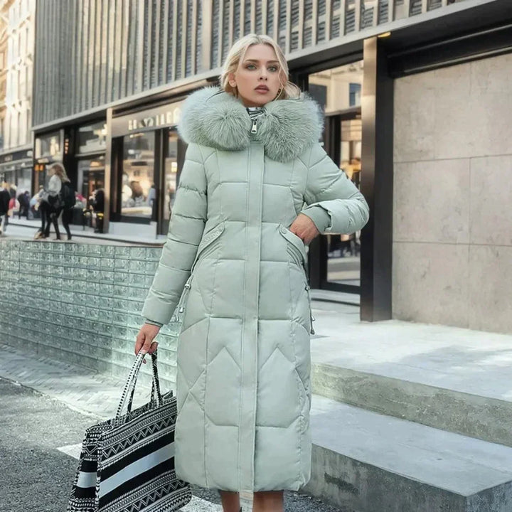 Stylish coat with faux fur