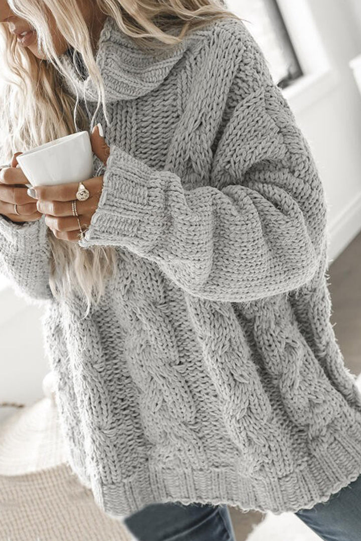 Pull Douillet Oversized en Tricot à Manches Longues pour un Look Confortable et Élégant