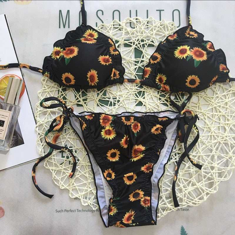 Stylish sunflower bikini