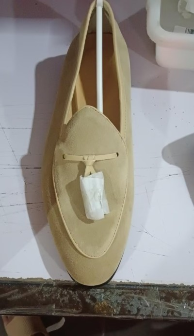 Fashionable suede slip on fashion loafers