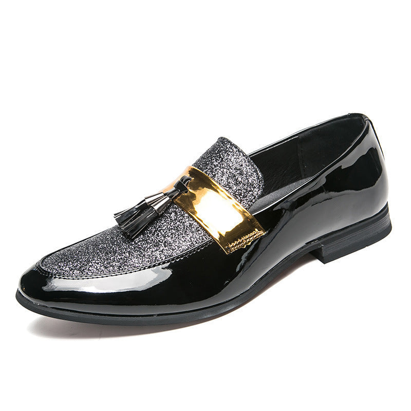 Comfortable slip-on shoes England tapered sequins