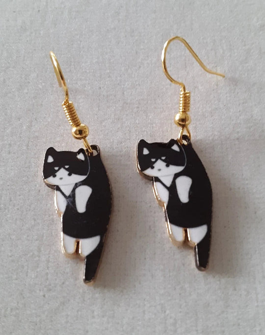 BOUCLES D'OREILLES PENDANTES CHAT