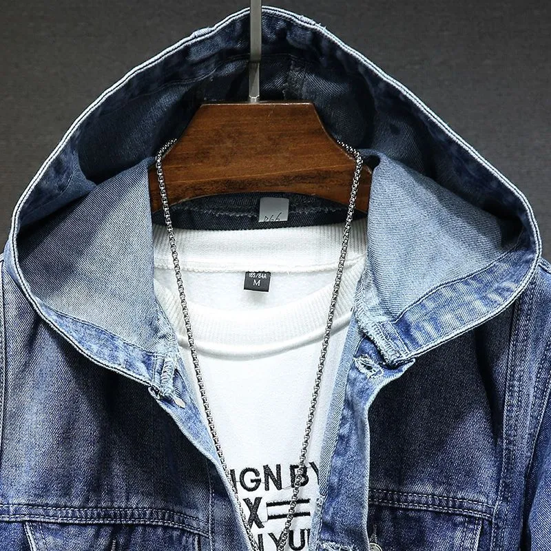Veste en jean vintage à capuche pour hommes - Style intemporel et confort exceptionnel!
