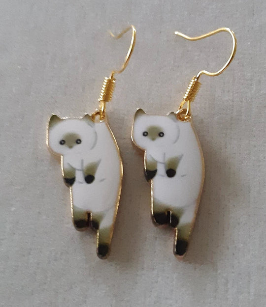 BOUCLES D'OREILLES PENDANTES CHAT