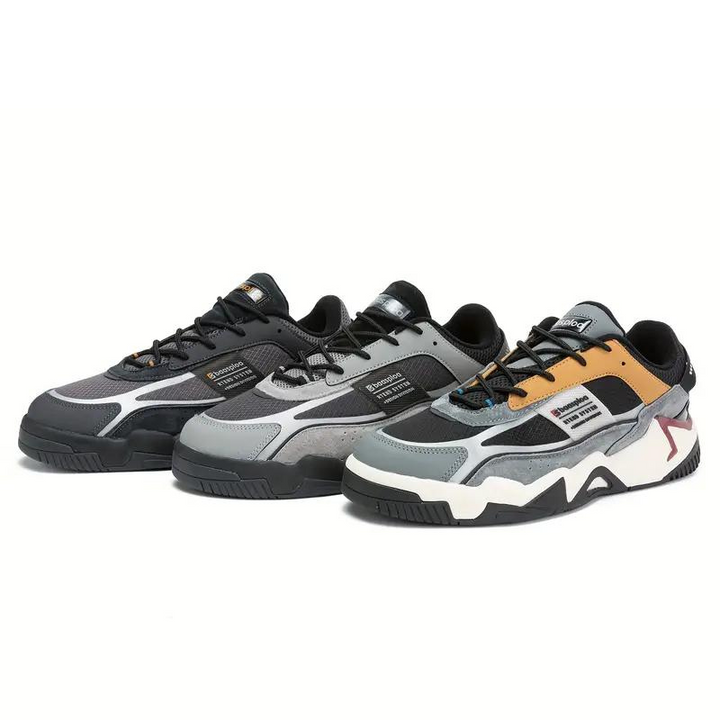 Dynamic colour block sneakers with a thick sole