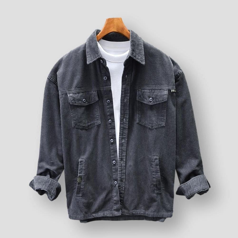Stylish Corduroy Button-Up Shirt
