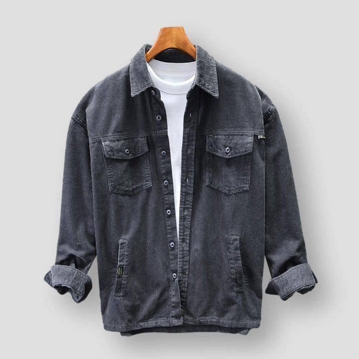 Stylish Corduroy Button-Up Shirt
