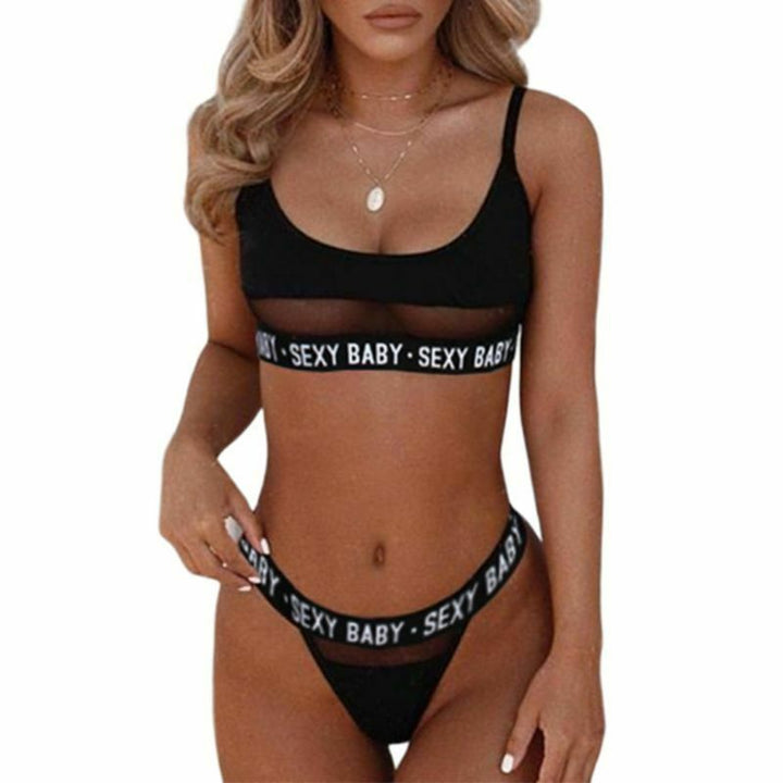 Sexy Open Face Bikini With Letter Slit