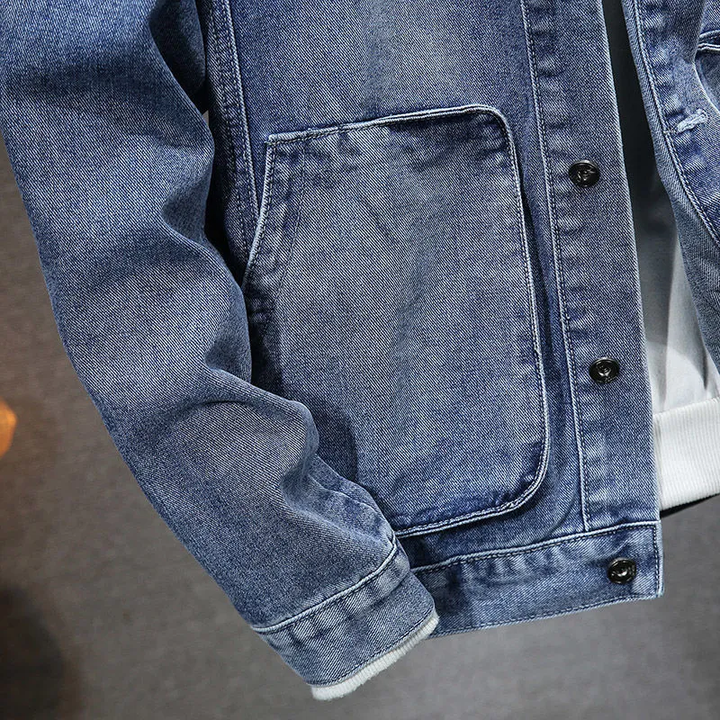 Veste en jean vintage à capuche pour hommes - Style intemporel et confort exceptionnel!