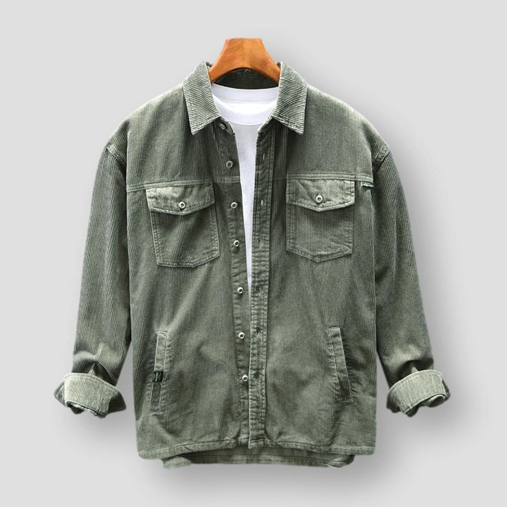 Stylish Corduroy Button-Up Shirt