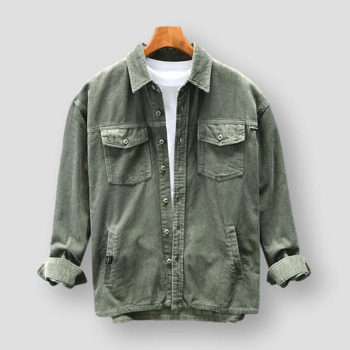 Stylish Corduroy Button-Up Shirt