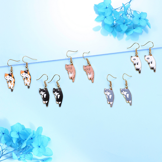 BOUCLES D'OREILLES PENDANTES CHAT