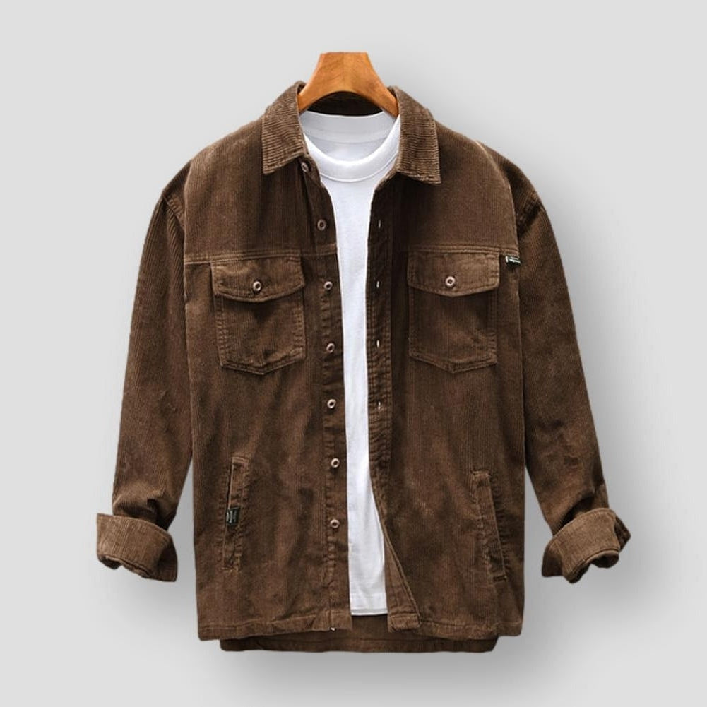 Stylish Corduroy Button-Up Shirt