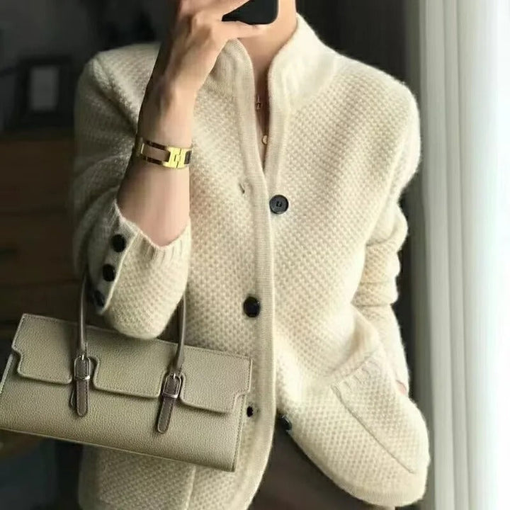 Women's wool thick sweater jacket