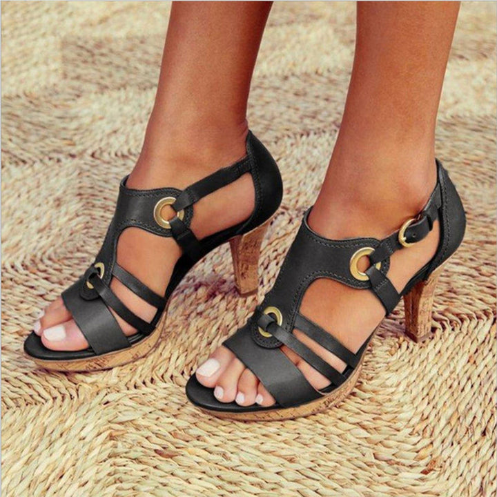 Comfortable sandals with a high heel