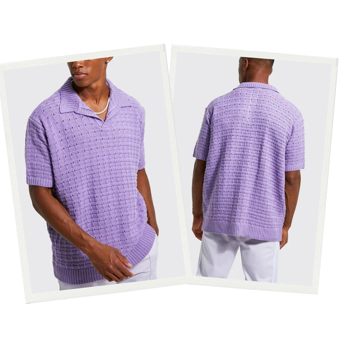 Luxurious Oversized Knit Polo for Men - Elevate Your Style!