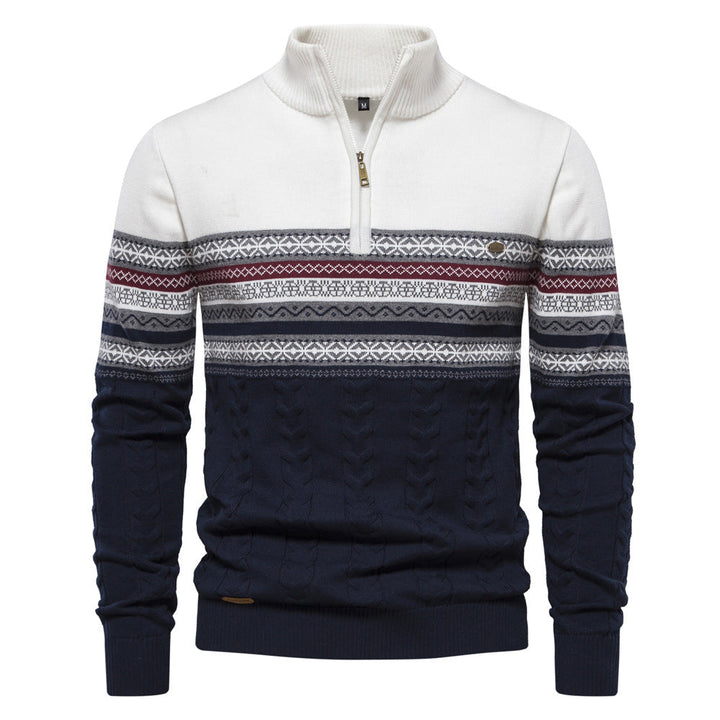 Stylish Stand-Up Collar Knit Sweater for Men