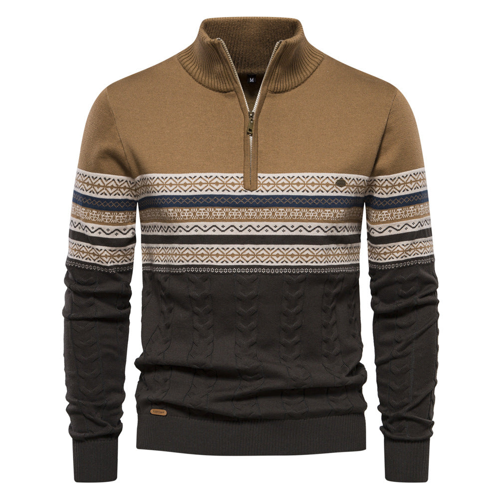 Stylish Stand-Up Collar Knit Sweater for Men