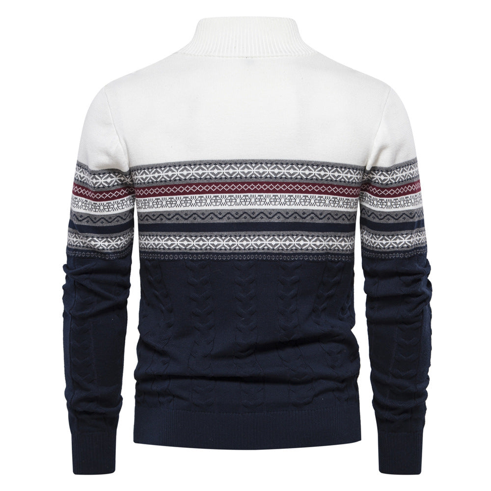 Stylish Stand-Up Collar Knit Sweater for Men