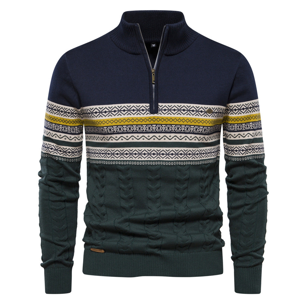 Stylish Stand-Up Collar Knit Sweater for Men