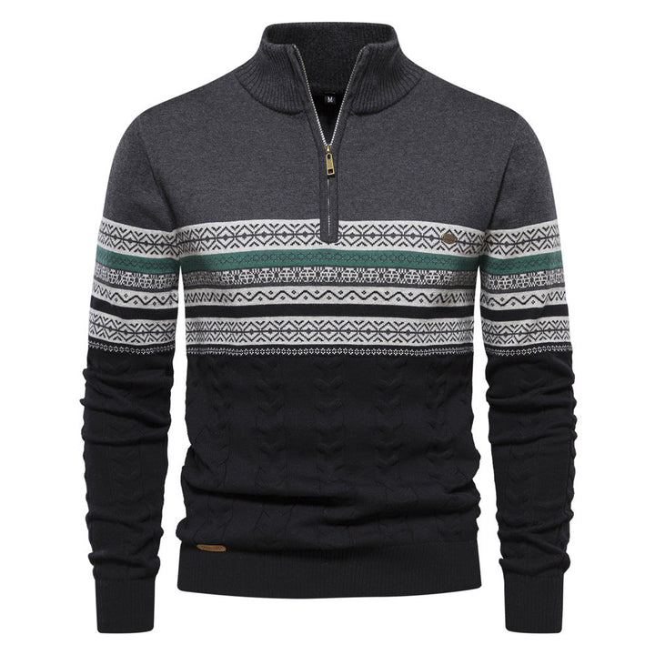 Stylish Stand-Up Collar Knit Sweater for Men