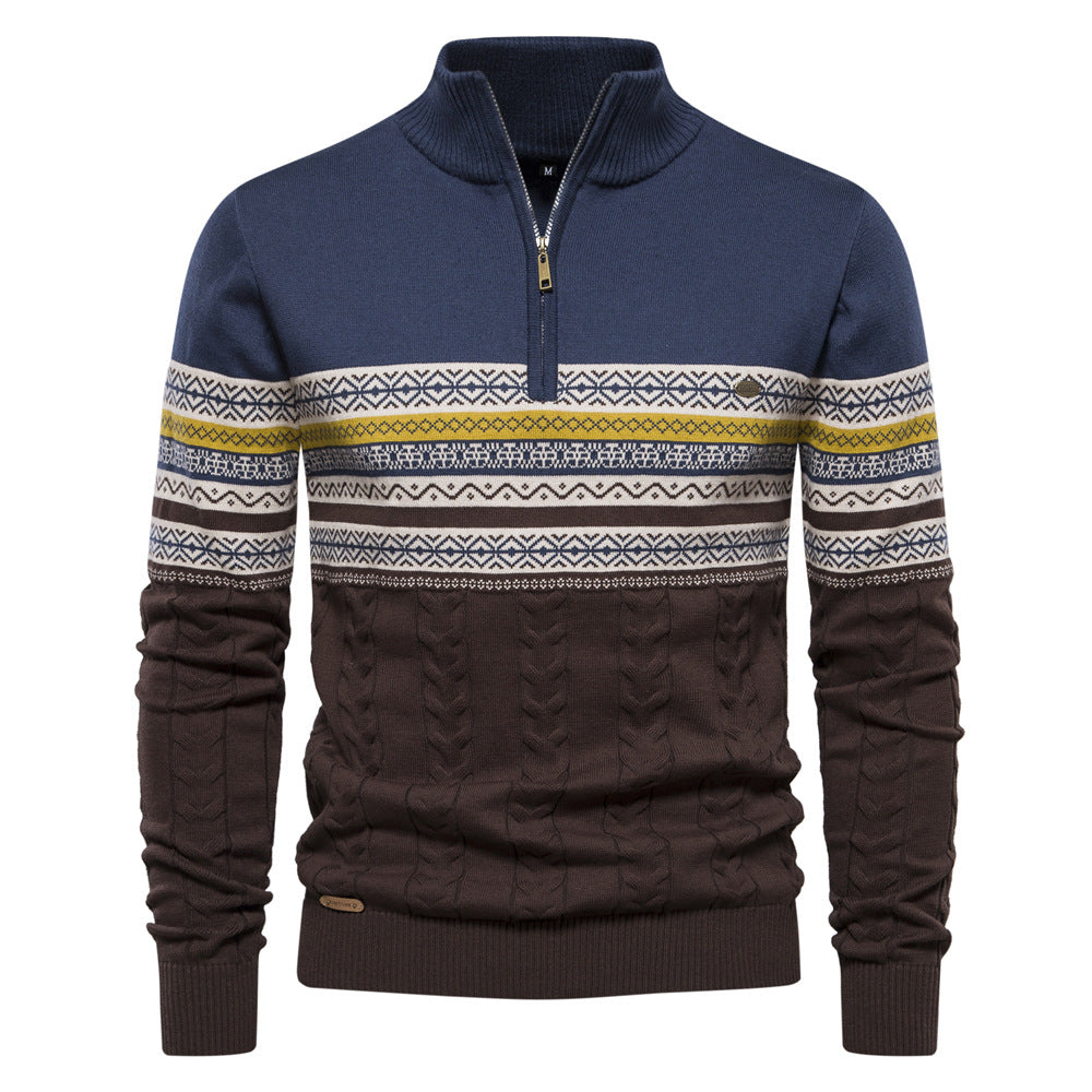 Stylish Stand-Up Collar Knit Sweater for Men