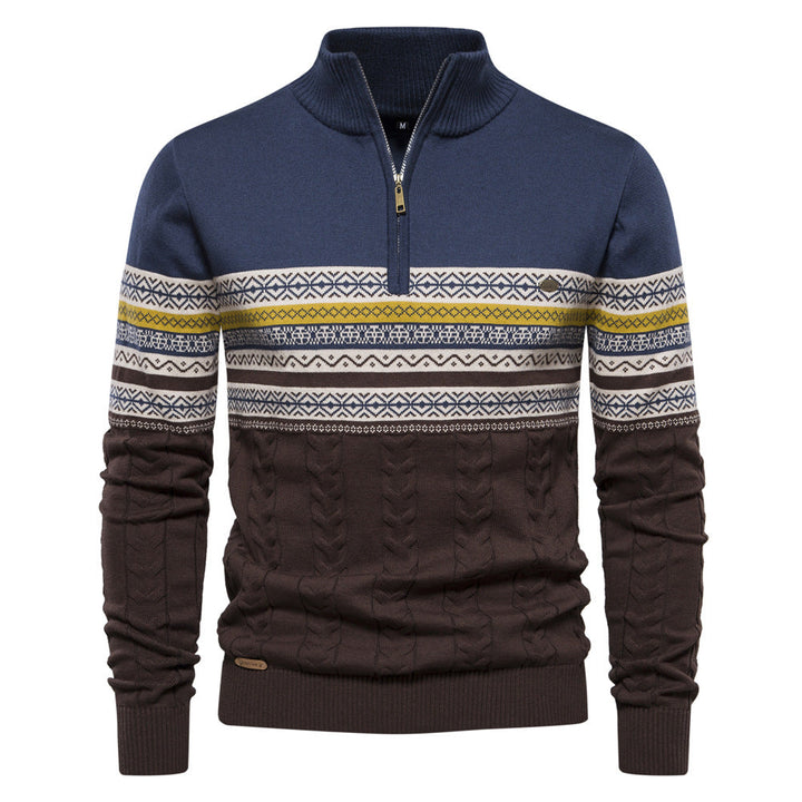 Stylish Stand-Up Collar Knit Sweater for Men