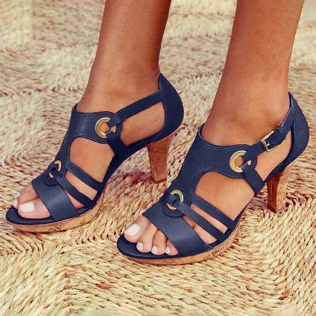 Comfortable sandals with a high heel