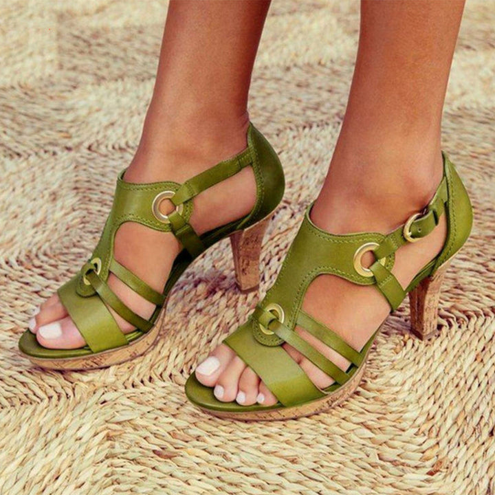 Comfortable sandals with a high heel