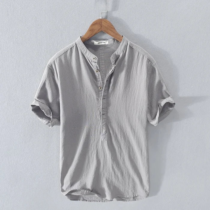 Stylish Short Sleeve Linen Shirt for Men - Perfect for Warm Weather!