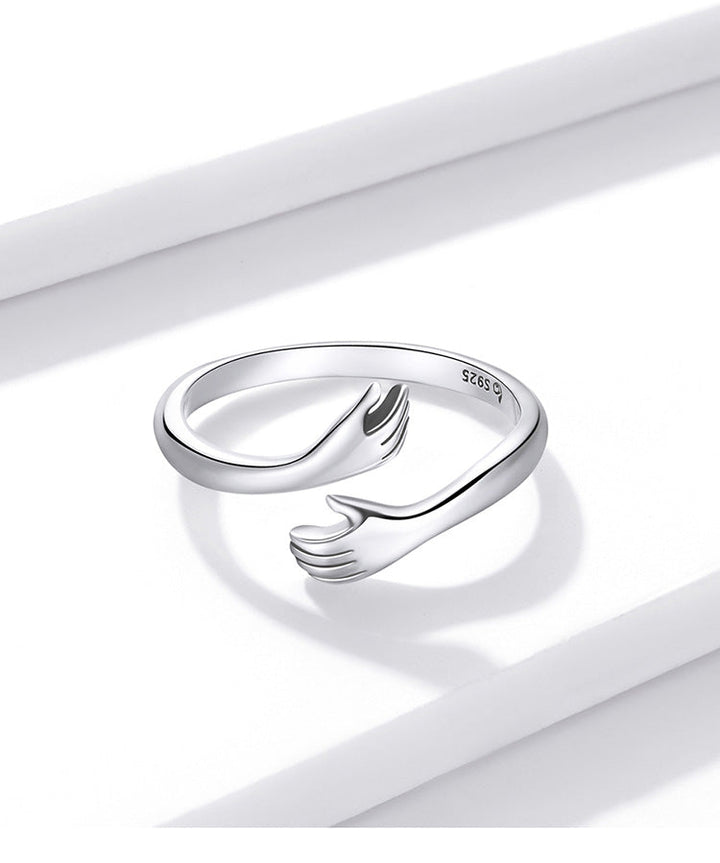 Gentle Embrace Ring | Ladies 925 Sterling Silver Adjustable Ring for Party Jewellery