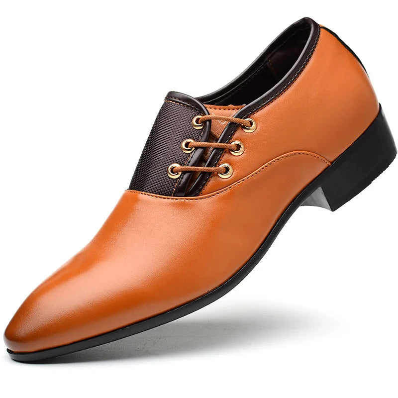 Breathable leather shoes for men