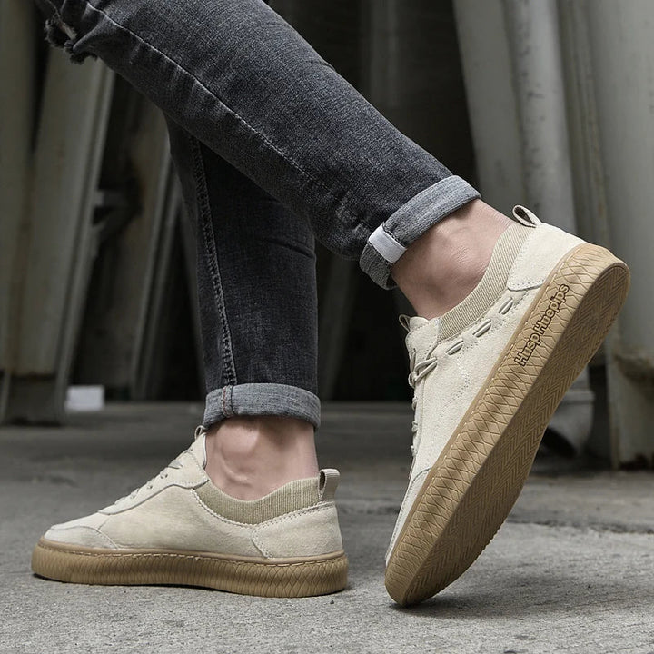 Casual suede sneakers with textured sole