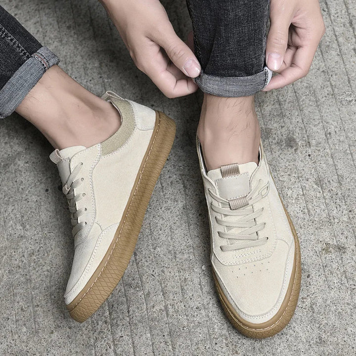 Casual suede sneakers with textured sole