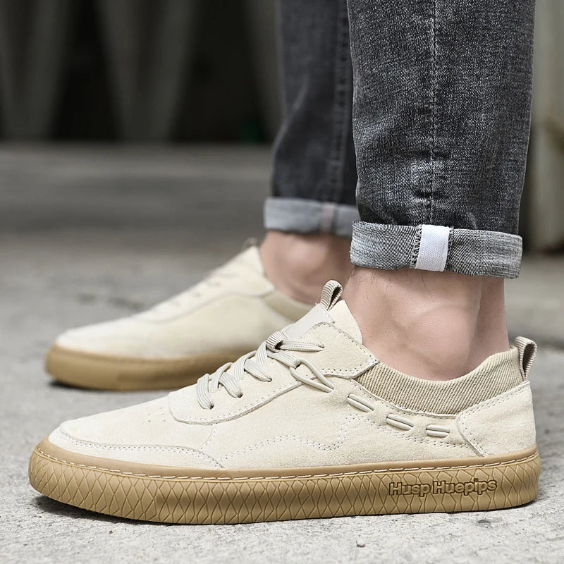 Casual suede sneakers with textured sole