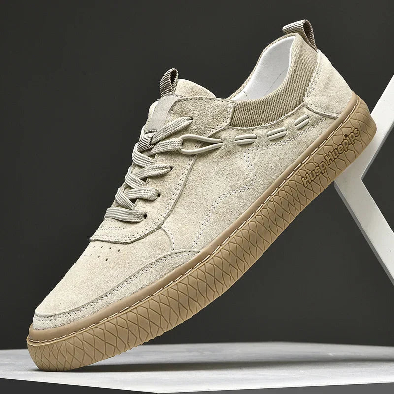 Casual suede sneakers with textured sole