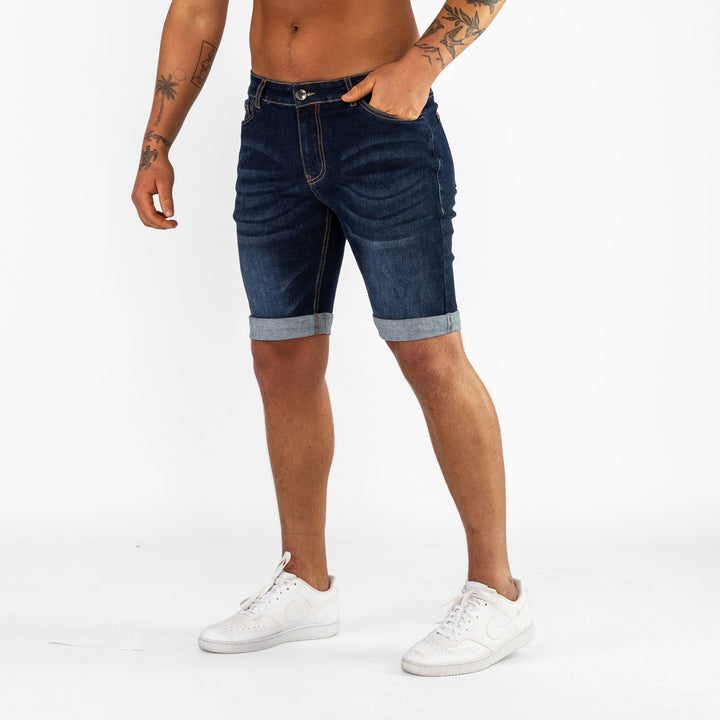 Ultra Stretch Denim Shorts - Midnight Blue Fade