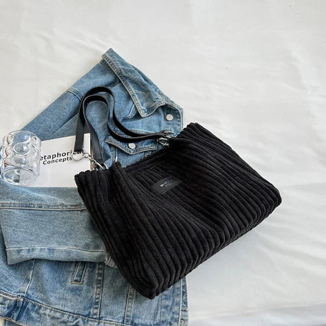 Flannel shoulder bag