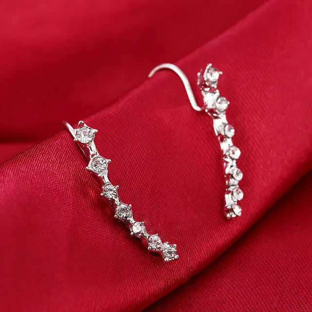 Ear climber with crystal embellishments