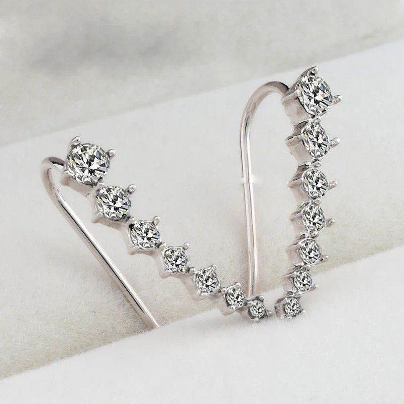 Ear climber with crystal embellishments